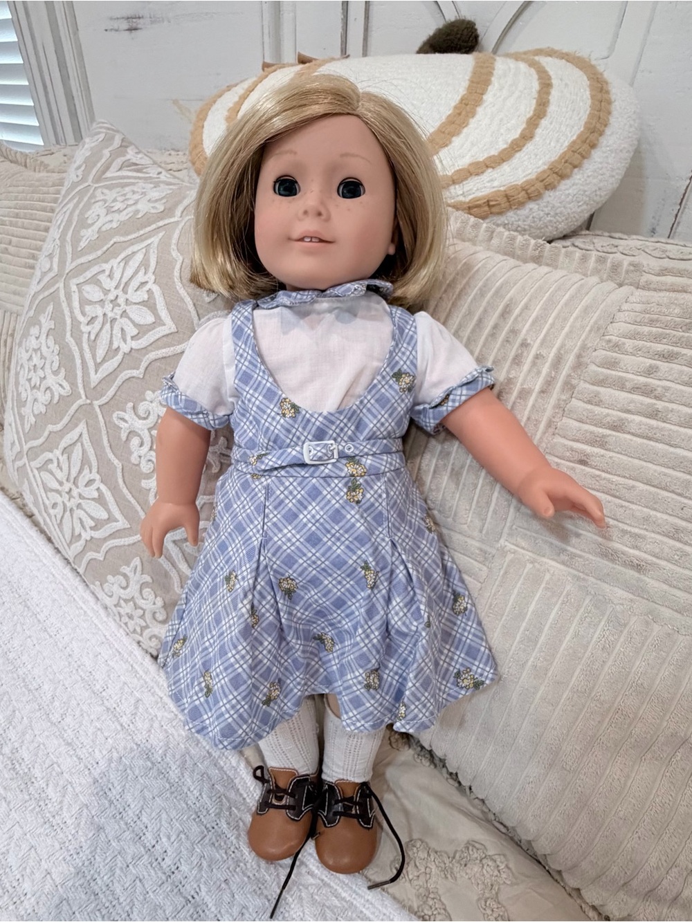 American Girl Kit Kittredge Doll in Blue Plaid Dress